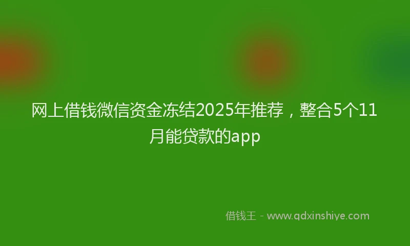 网上借钱微信资金冻结2025年推荐，整合5个11月能贷款的app
