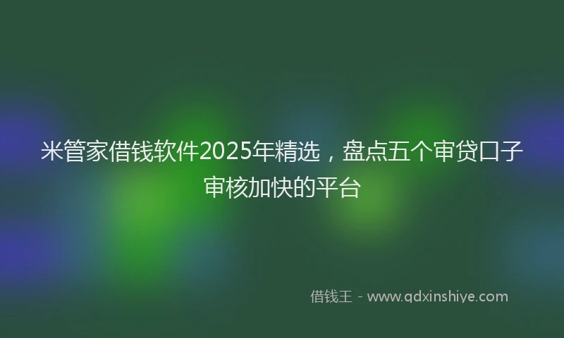 米管家借钱软件2025年精选，盘点五个审贷口子审核加快的平台