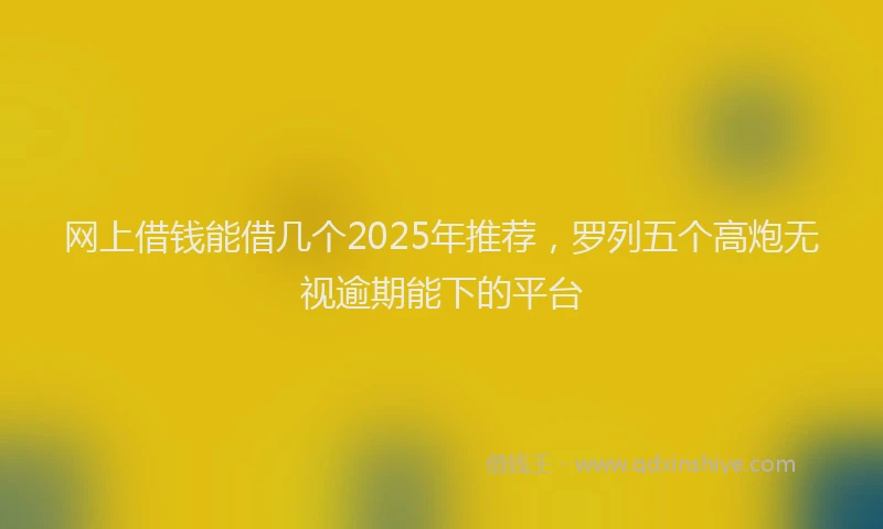 网上借钱能借几个2025年推荐，罗列五个高炮无视逾期能下的平台