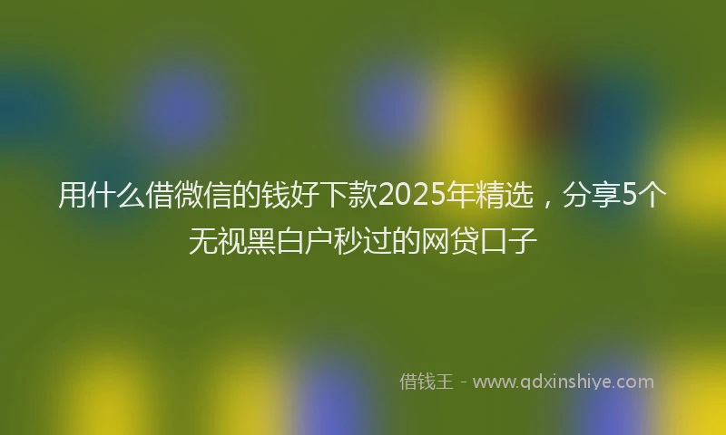 用什么借微信的钱好下款2025年精选，分享5个无视黑白户秒过的网贷口子