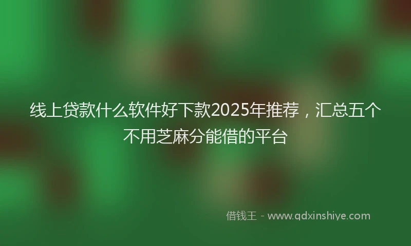 线上贷款什么软件好下款2025年推荐，汇总五个不用芝麻分能借的平台