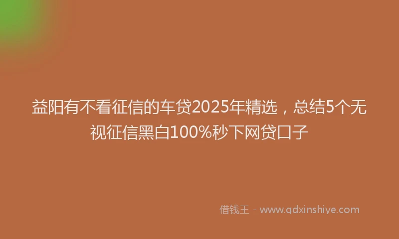益阳有不看征信的车贷2025年精选，总结5个无视征信黑白100%秒下网贷口子