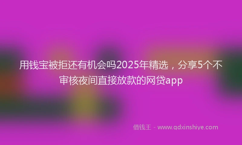 用钱宝被拒还有机会吗2025年精选，分享5个不审核夜间直接放款的网贷app
