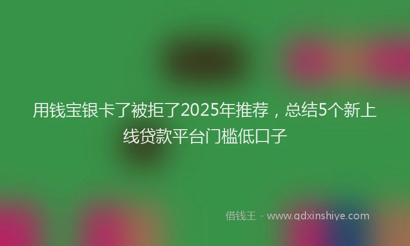 用钱宝银卡了被拒了2025年推荐，总结5个新上线贷款平台门槛低口子
