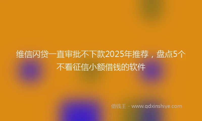 维信闪贷一直审批不下款2025年推荐，盘点5个不看征信小额借钱的软件