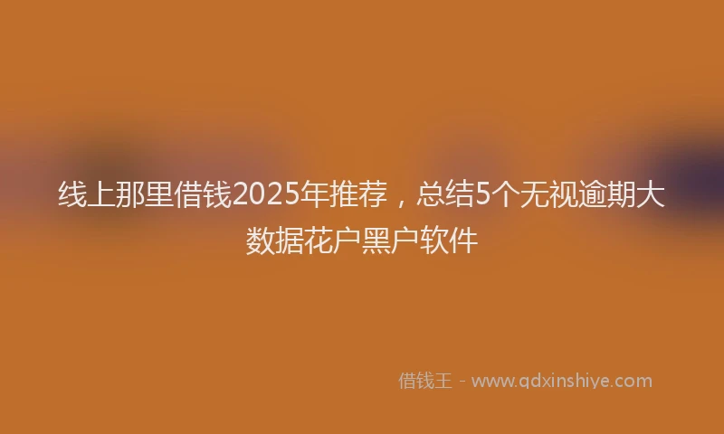 线上那里借钱2025年推荐，总结5个无视逾期大数据花户黑户软件
