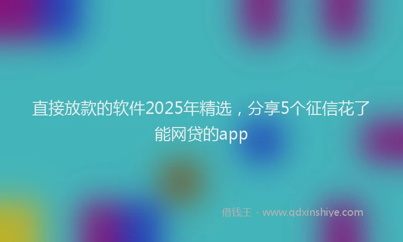 直接放款的软件2025年精选，分享5个征信花了能网贷的app