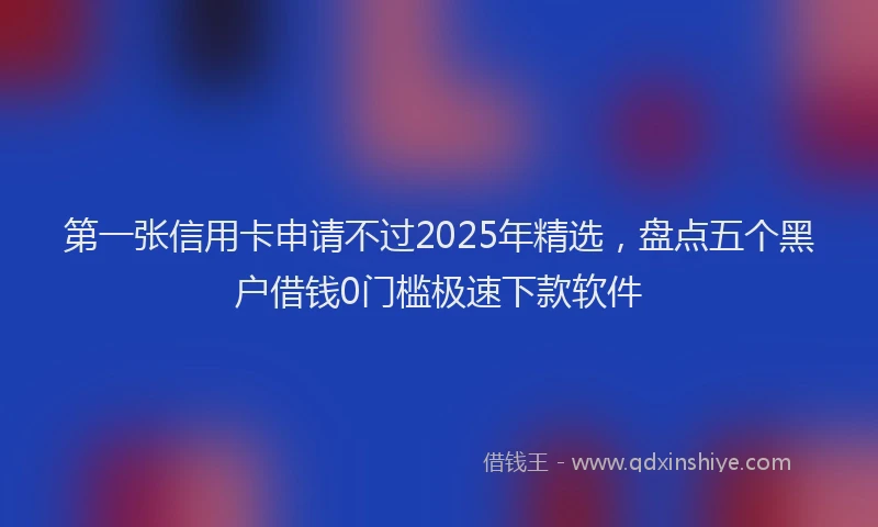 第一张信用卡申请不过2025年精选，盘点五个黑户借钱0门槛极速下款软件