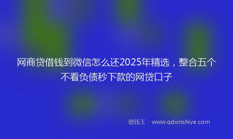 网商贷借钱到微信怎么还2025年精选，整合五个不看负债秒下款的网贷口子