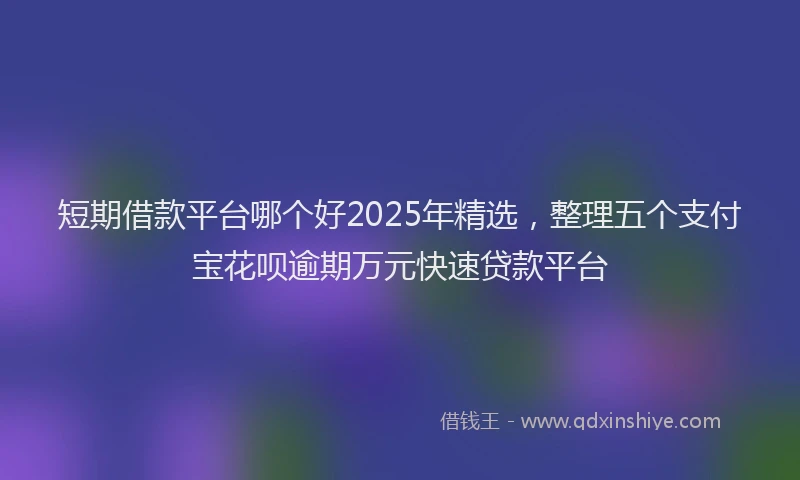 短期借款平台哪个好2025年精选，整理五个支付宝花呗逾期万元快速贷款平台
