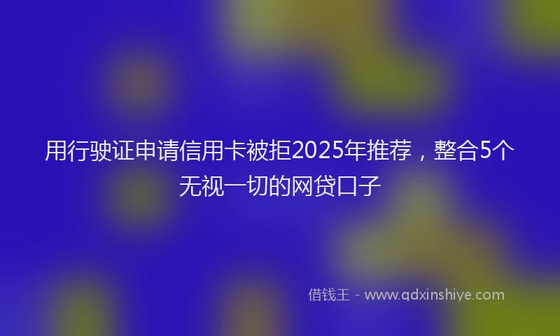 用行驶证申请信用卡被拒2025年推荐，整合5个无视一切的网贷口子