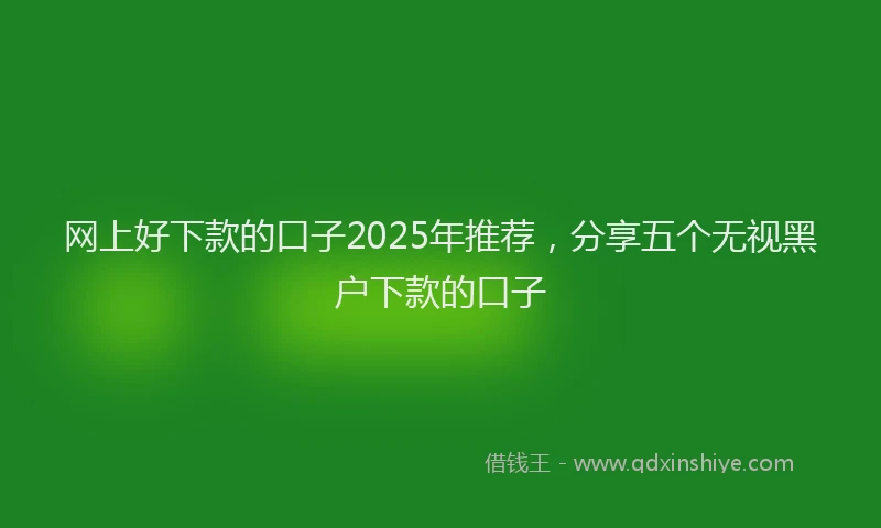 网上好下款的口子2025年推荐，分享五个无视黑户下款的口子