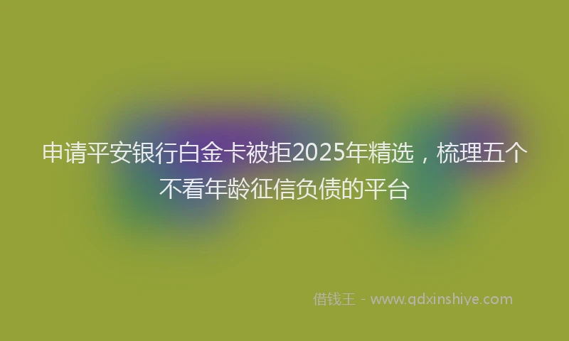 申请平安银行白金卡被拒2025年精选，梳理五个不看年龄征信负债的平台