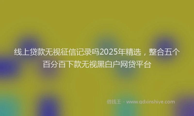 线上贷款无视征信记录吗2025年精选，整合五个百分百下款无视黑白户网贷平台