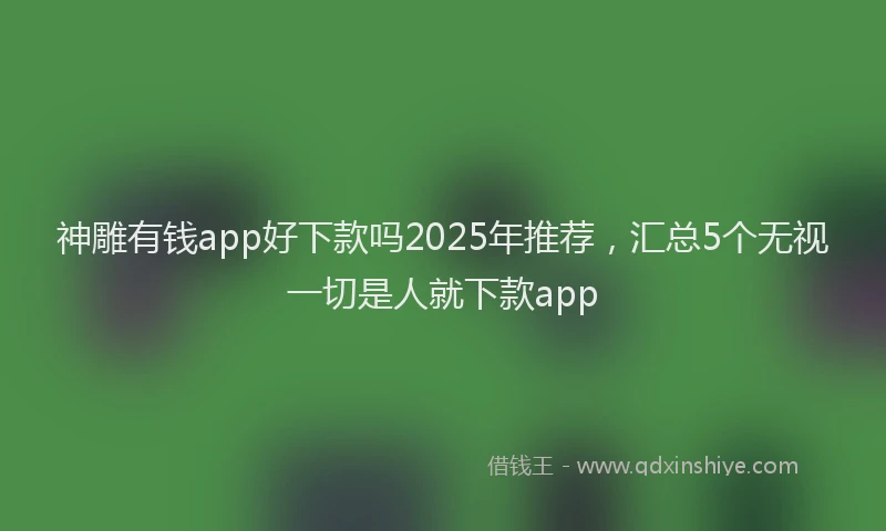 神雕有钱app好下款吗2025年推荐，汇总5个无视一切是人就下款app