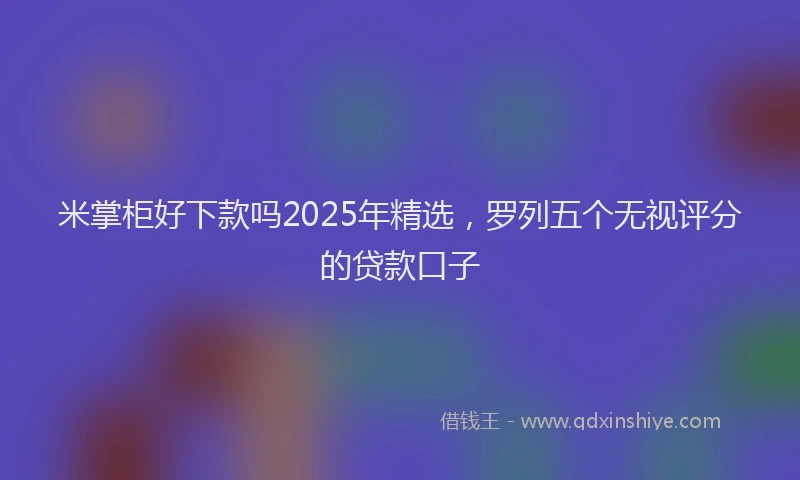 米掌柜好下款吗2025年精选，罗列五个无视评分的贷款口子