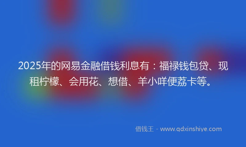 2025年的网易金融借钱利息有：福禄钱包贷、现租柠檬、会用花、想借、羊小咩便荔卡等。