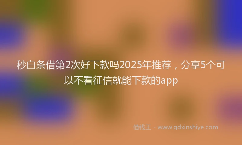 秒白条借第2次好下款吗2025年推荐，分享5个可以不看征信就能下款的app