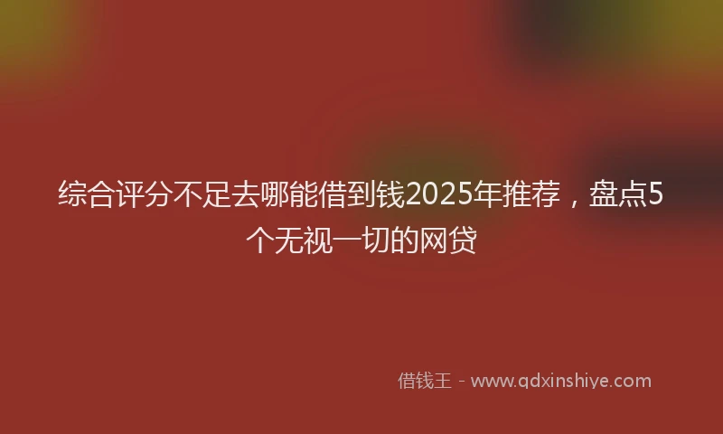 综合评分不足去哪能借到钱2025年推荐，盘点5个无视一切的网贷