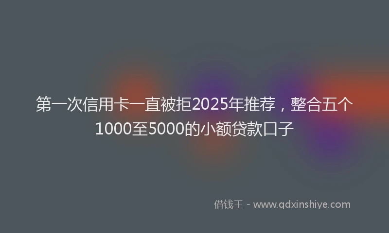 第一次信用卡一直被拒2025年推荐，整合五个1000至5000的小额贷款口子