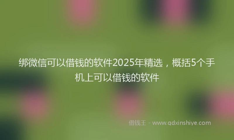 绑微信可以借钱的软件2025年精选，概括5个手机上可以借钱的软件
