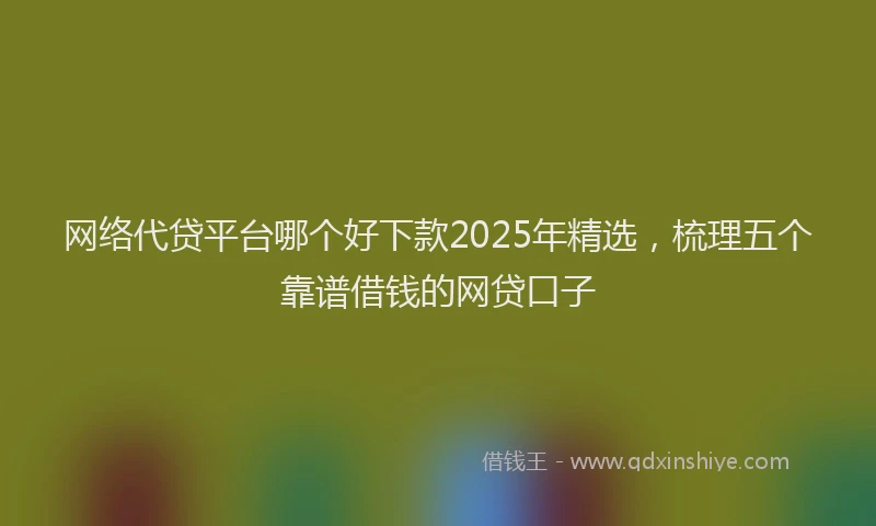 网络代贷平台哪个好下款2025年精选，梳理五个靠谱借钱的网贷口子