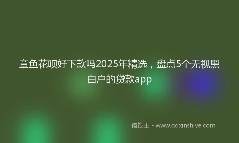 章鱼花呗好下款吗2025年精选，盘点5个无视黑白户的贷款app