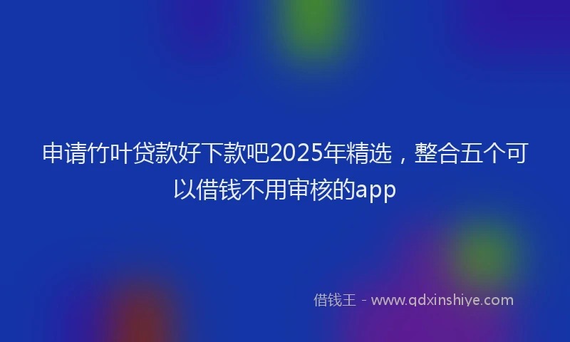 申请竹叶贷款好下款吧2025年精选，整合五个可以借钱不用审核的app