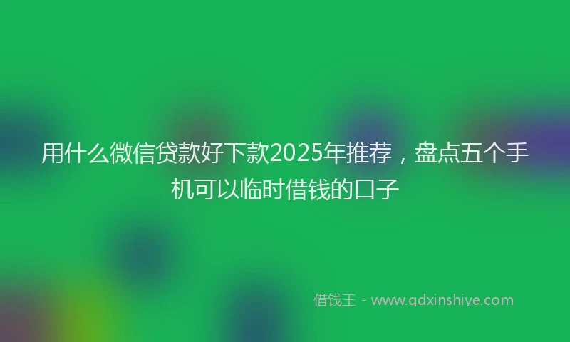用什么微信贷款好下款2025年推荐，盘点五个手机可以临时借钱的口子