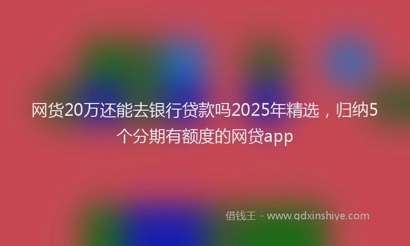 网货20万还能去银行贷款吗2025年精选，归纳5个分期有额度的网贷app