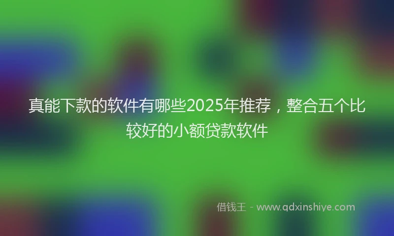 真能下款的软件有哪些2025年推荐，整合五个比较好的小额贷款软件