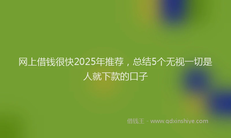网上借钱很快2025年推荐，总结5个无视一切是人就下款的口子