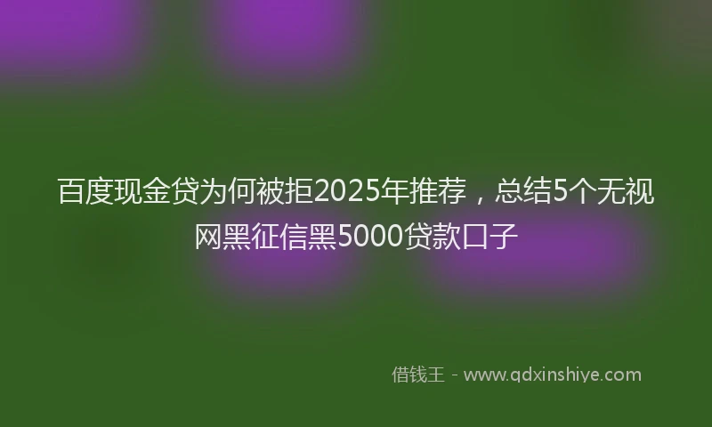 百度现金贷为何被拒2025年推荐，总结5个无视网黑征信黑5000贷款口子
