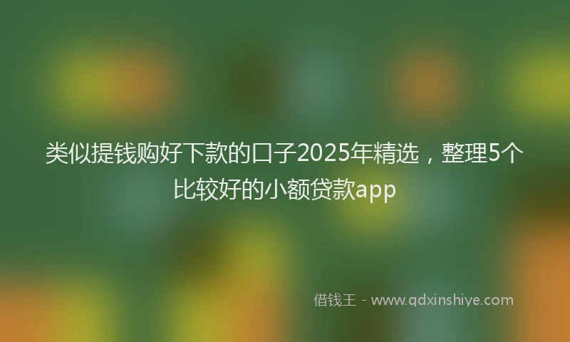 类似提钱购好下款的口子2025年精选，整理5个比较好的小额贷款app