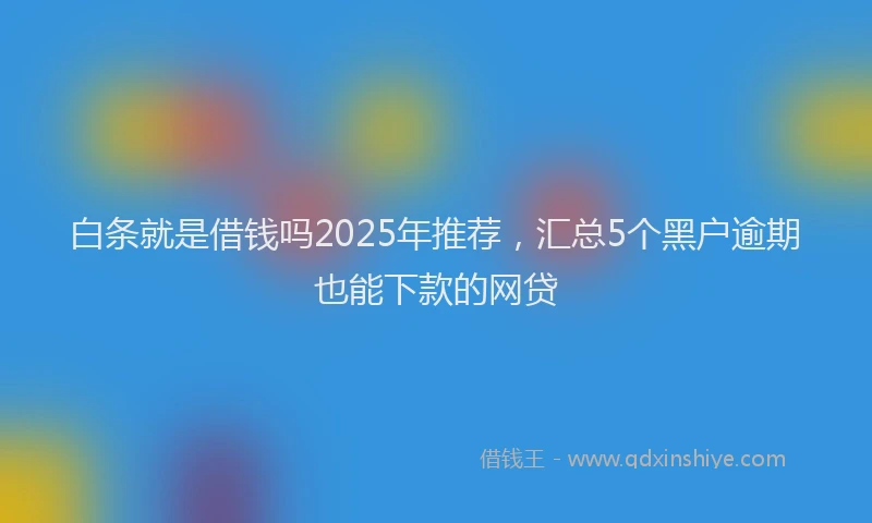 白条就是借钱吗2025年推荐，汇总5个黑户逾期也能下款的网贷