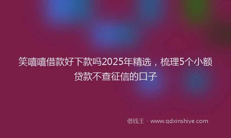笑嘻嘻借款好下款吗2025年精选，梳理5个小额贷款不查征信的口子