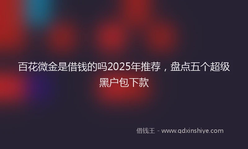 百花微金是借钱的吗2025年推荐，盘点五个超级黑户包下款