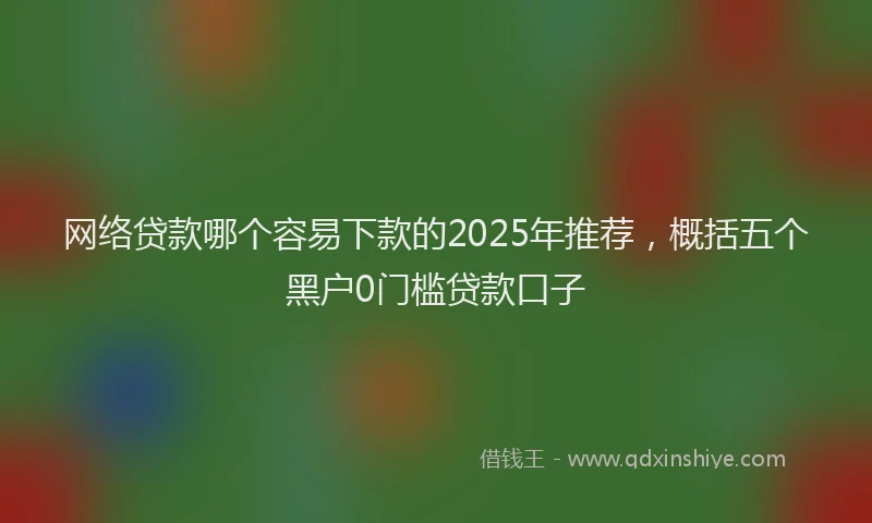 网络贷款哪个容易下款的2025年推荐，概括五个黑户0门槛贷款口子