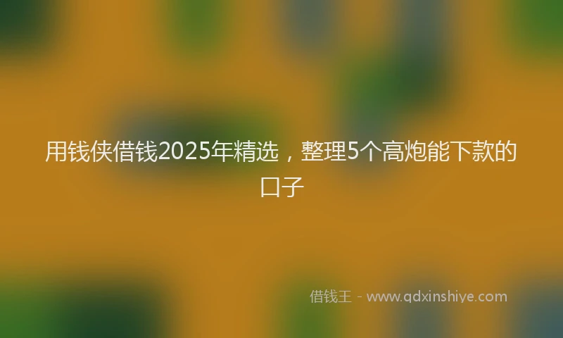 用钱侠借钱2025年精选，整理5个高炮能下款的口子
