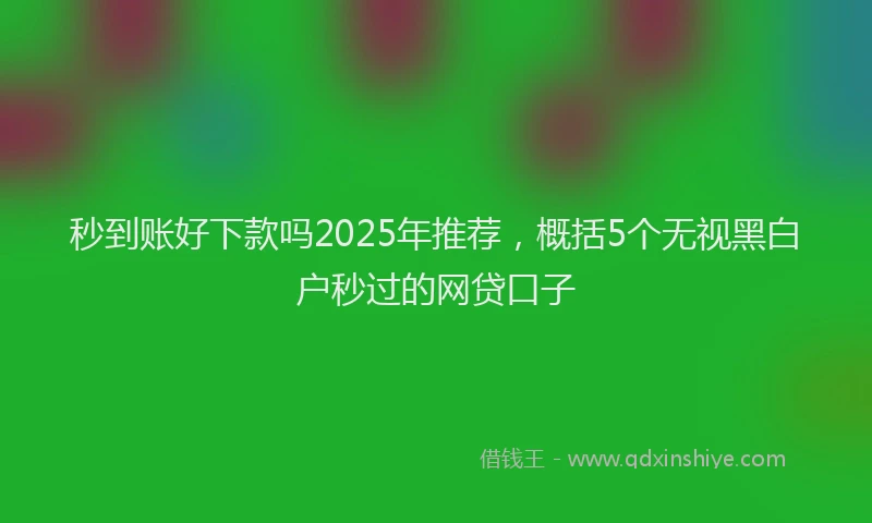 秒到账好下款吗2025年推荐，概括5个无视黑白户秒过的网贷口子