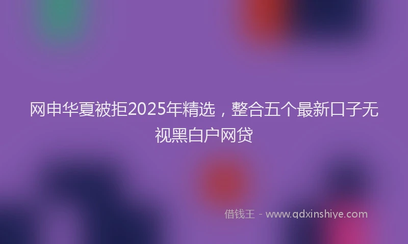 网申华夏被拒2025年精选，整合五个最新口子无视黑白户网贷