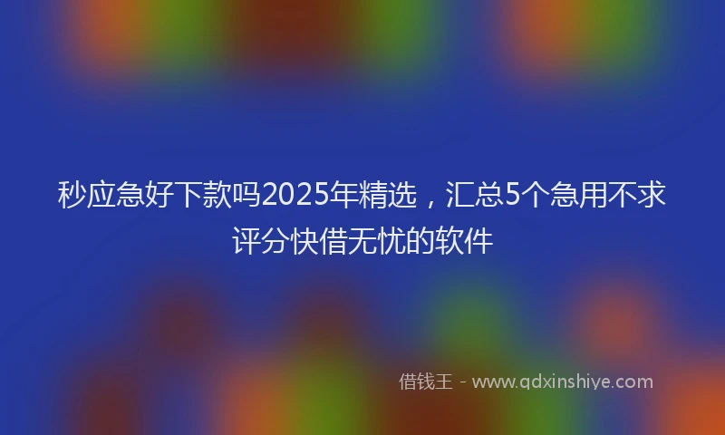 秒应急好下款吗2025年精选，汇总5个急用不求评分快借无忧的软件