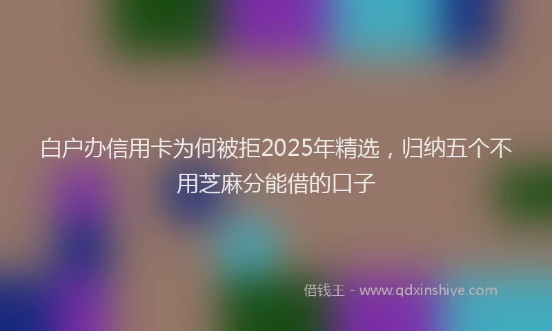 白户办信用卡为何被拒2025年精选，归纳五个不用芝麻分能借的口子