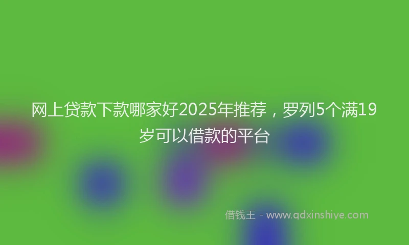 网上贷款下款哪家好2025年推荐，罗列5个满19岁可以借款的平台