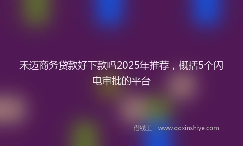 禾迈商务贷款好下款吗2025年推荐，概括5个闪电审批的平台