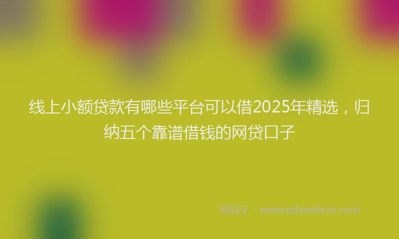 线上小额贷款有哪些平台可以借2025年精选，归纳五个靠谱借钱的网贷口子