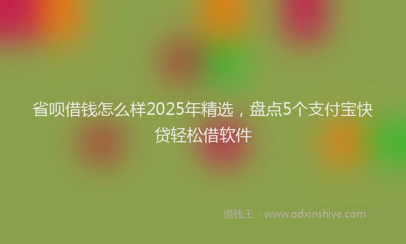 省呗借钱怎么样2025年精选，盘点5个支付宝快贷轻松借软件