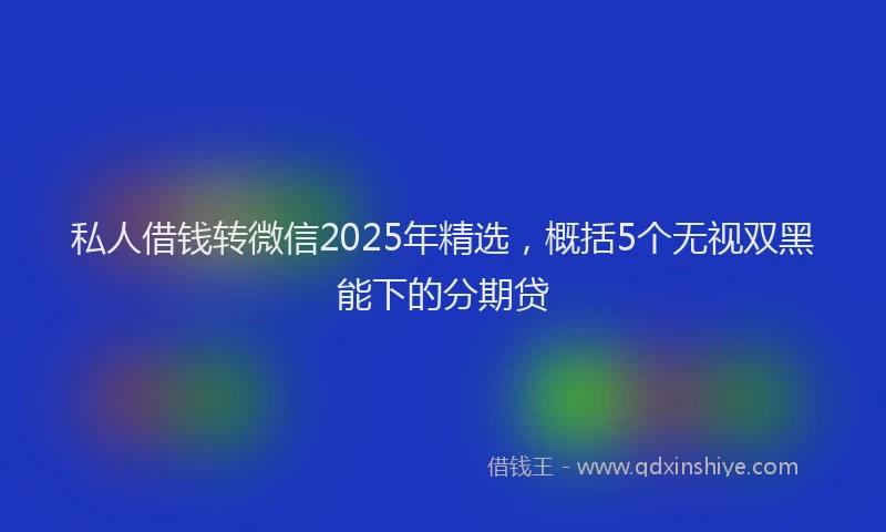 私人借钱转微信2025年精选，概括5个无视双黑能下的分期贷