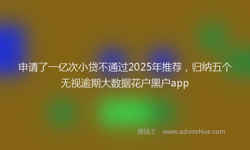 申请了一亿次小贷不通过2025年推荐，归纳五个无视逾期大数据花户黑户app
