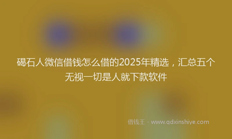 碣石人微信借钱怎么借的2025年精选，汇总五个无视一切是人就下款软件